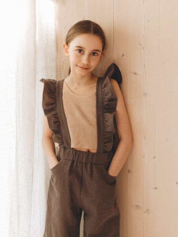 Linased volangidega traksipüksid lastele