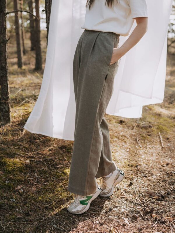 Haruu, eesti disain, linased riided, mugavad suvepüksid, mugavad püksid, linased püksid, kimono, linased pikad püksid